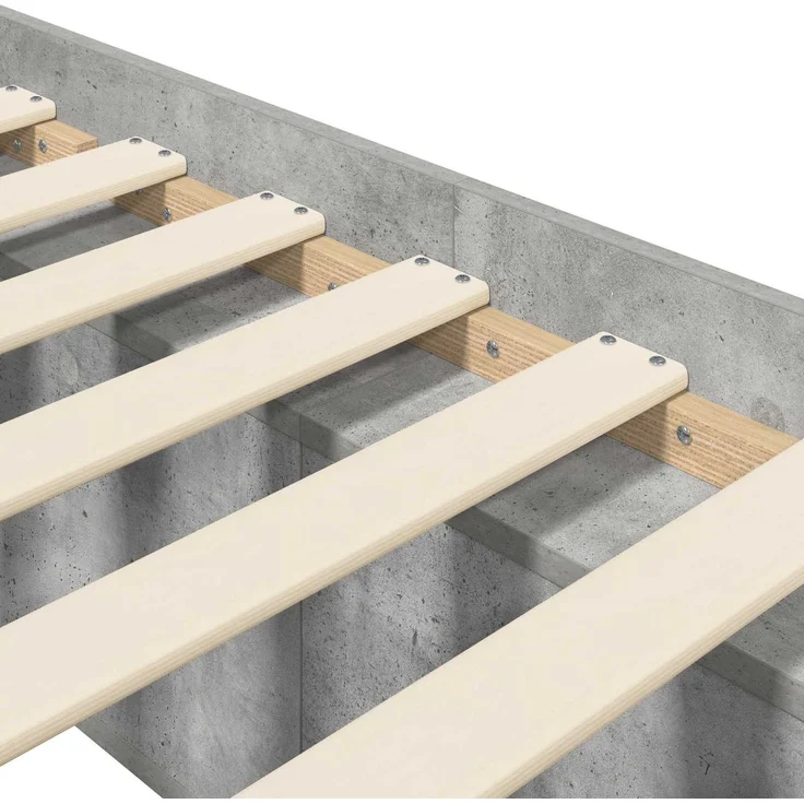 vidaXL Bettgestell mit Stauraum Betongrau 80 x 200 cm Holzwerkstoff 3429522 – Bild 7