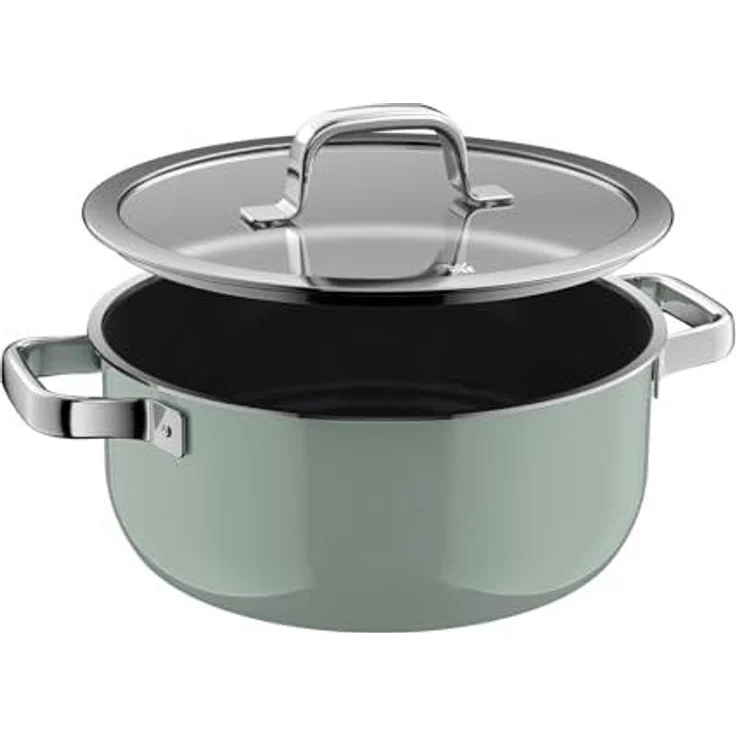 WMF Bratentopf Fusiontec Mineral Pro, Bratentopf mit Deckel, 24 cm, Eucalyptus Haze, Fusiontec (Set, 1-tlg), extrem harte und strapazierfähige Oberfläche. Made in Germany – Bild 3