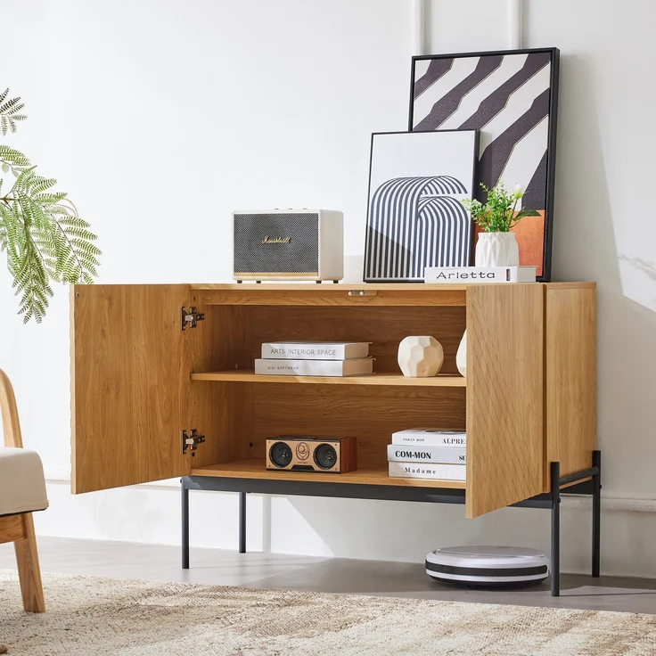 Sideboard (100/40/75 cm) Mehrzweckschrank mit Türen, Küchenschrank, Aufbewahrungsschrank – Bild 4