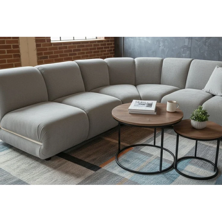 KAWOLA Modulsofa LAYLA Ecksofa 3 Module Velvet taupe 74 x 213 x 213 cm – Bild 5