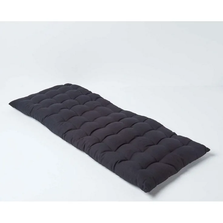 Homescapes Stuhlkissen 2er Bankauflage schwarz 100% Baumwolle