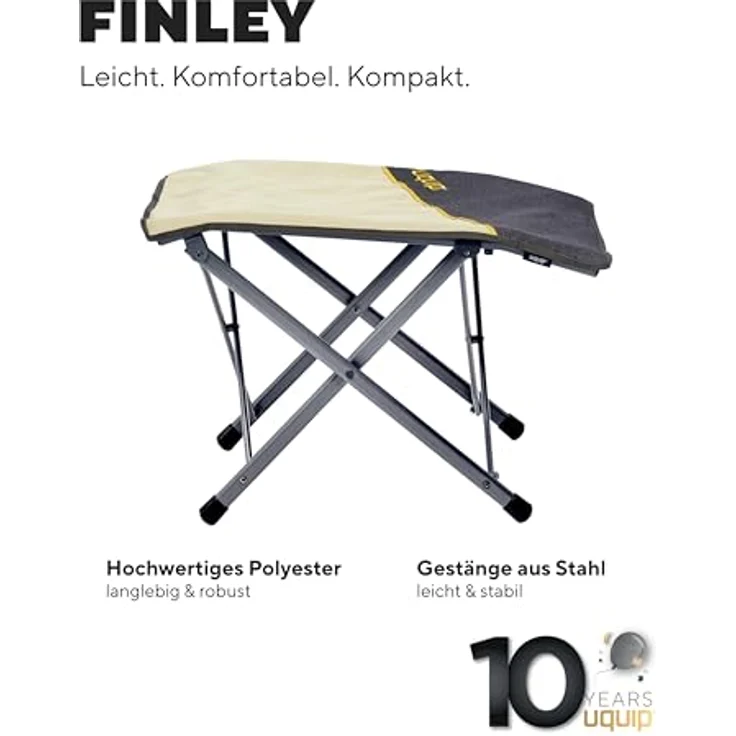 Uquip Fußablage Finley Fußbank Camping Stuhl Klappstuhl Fuß Stütze Hocker Stahl Boulder – Bild 3