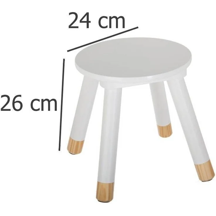 Atmosphera Hocker für ein Kind - vierbeiniger Hocker, Höhe: 26 cm, Ø 24 cm weiß – Bild 9
