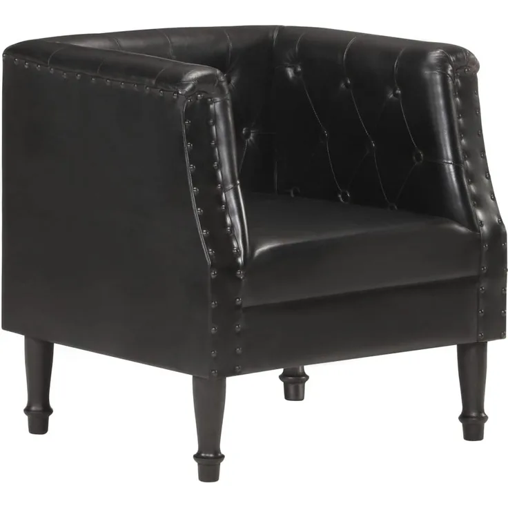 vidaXL Sessel Schwarz Echtleder [286590]