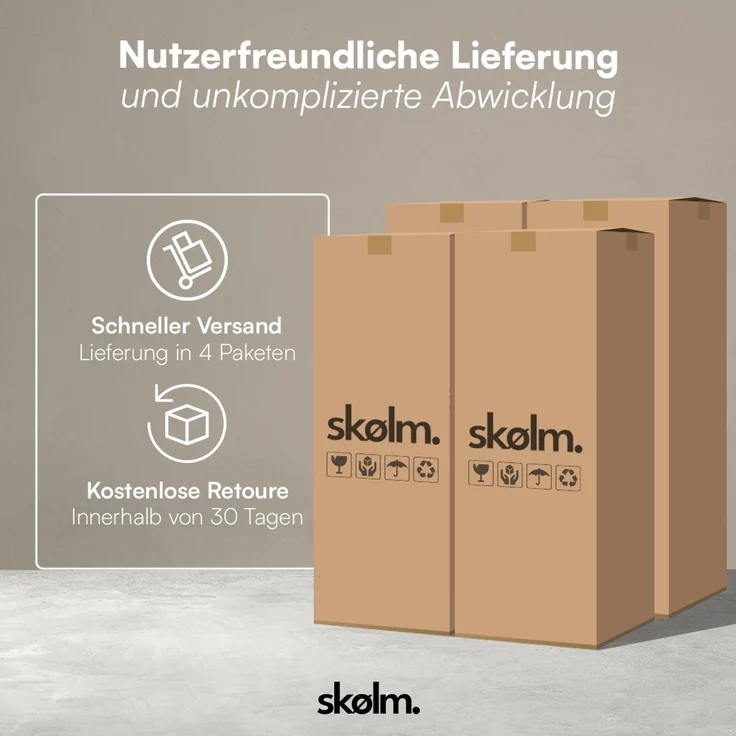 skølm 'Freki' Cloud Sofa 4 Sitzer mit Hocker, Vollschaumcouch mit Federkern und Vakuum-Kompression, kein Aufbau erforderlich, mit 3 Kissen, Cord grau – Bild 10