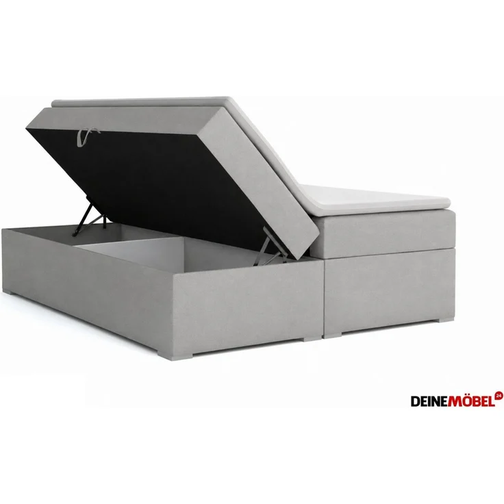Deine Möbel 24 Boxspringbett WILL Cord, inkl. 2 Bettkästen, Matratzen (H3/H4) & Kaltschaum-Topper (Set, 1-St, in Farben Beige Creme Grau Dunkelgrau Graphit Schwarz), Boxbett Polsterbett 140x200 160x200 180x200 200x200 – Bild 4