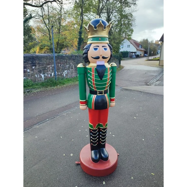 XXL Premium Nussknacker auf Standfuss 200 cm Garten Deko-Figur Weihnachtsmann gr – Bild 4