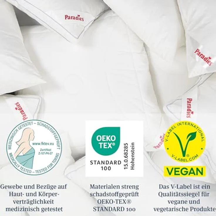 Paradies Kopfkissen Softy Top Bio, Füllung: 100% Polyester, Bezug: 100% Bio-Baumwolle, Bauchschläfer, Seitenschläfer, Rückenschläfer, hergestellt in Deutschland, Füllmengenanpassung durch Reißverschluss – Bild 5