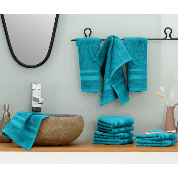 OTTO home Waschlappen Vanessa, 10 Seiftücher, 30x30cm, in Standard- und Premium-Qualität, (Set, 10-St), Handtücher mit Bordüre, 100% Baumwolle, einfarbig, weich