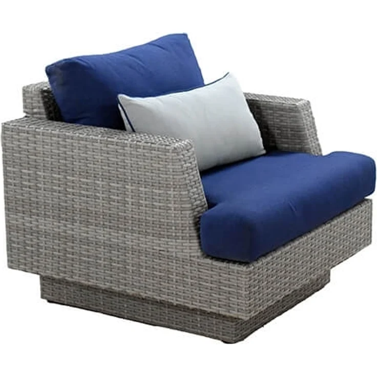 HOME DELUXE Garten-Sitzgruppe aus Rattan inkl. Abdeckung MALIBU – Hellgrau für 8 Personen – Bild 4