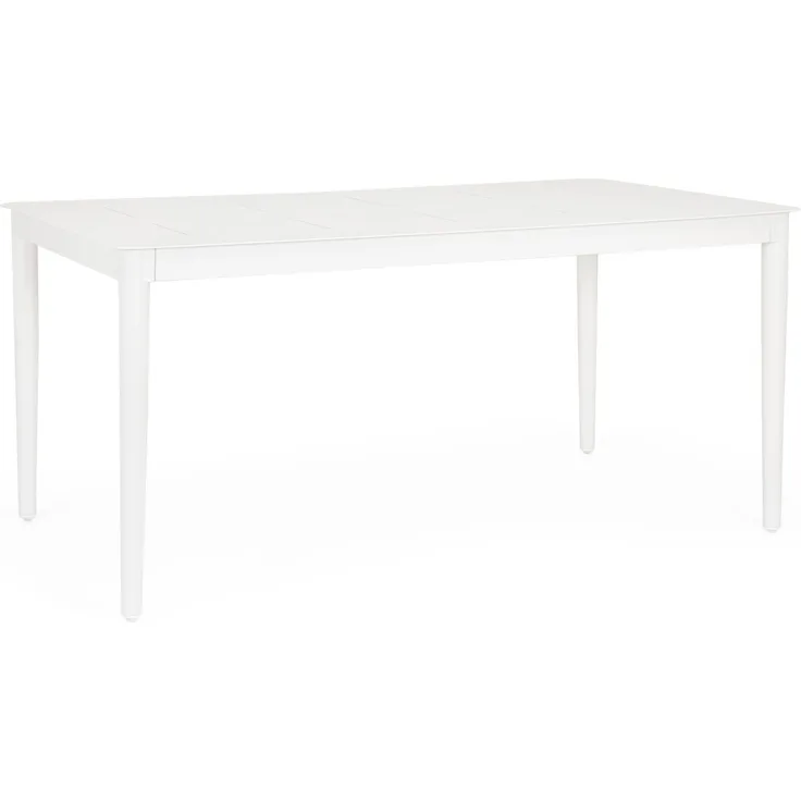 Gartenesstisch Ulbal aus Aluminium, modern, weiß, pulverbeschichtet, passend für 4–6 Personen