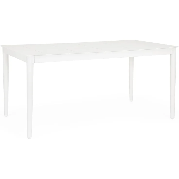 Gartenesstisch Ulbal aus Aluminium, modern, weiß, pulverbeschichtet, passend für 4–6 Personen – Bild 1