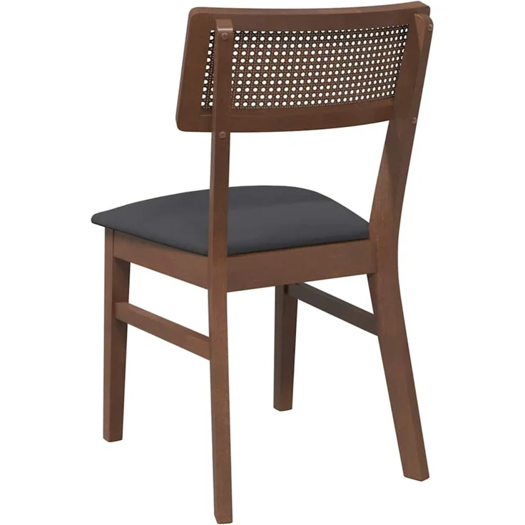 vidaXL Esszimmerstühle mit Kissen 2 Stk. Braun Massivholz Gummibaum 4102462 – Bild 7