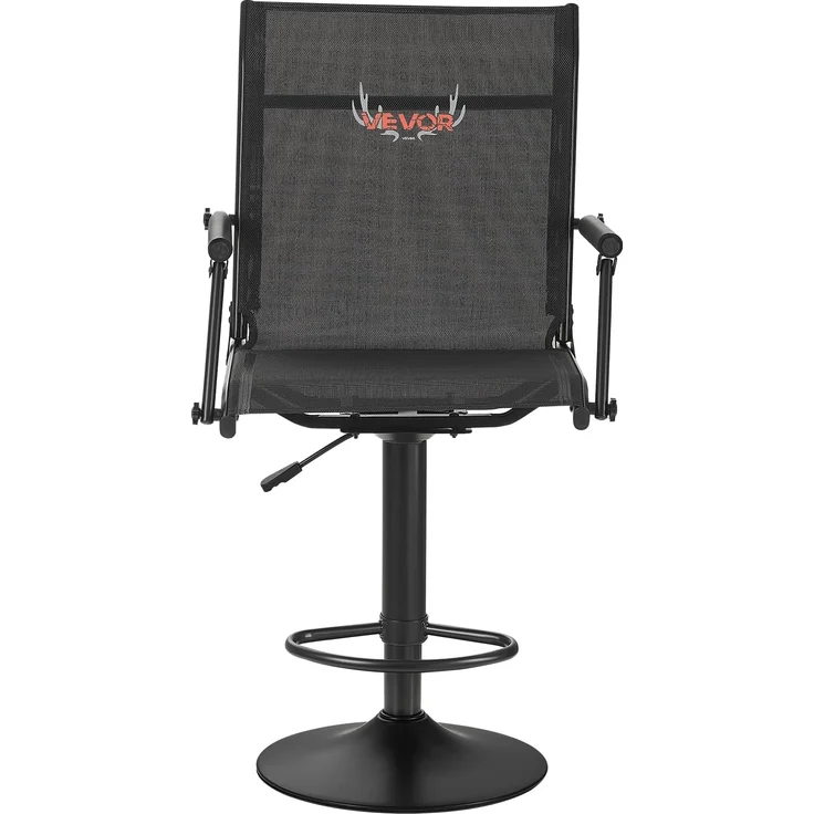 VEVOR Faltstuhl Campingstuhl Anglerstuhl mit gepolsterten Armlehnen, höhenverstellbarer Klappstuhl Gartenstuhl (136 kg belastbar) 360° geräuschlos drehbar, für Picknick Garten Outdoor Angeln – Bild 9