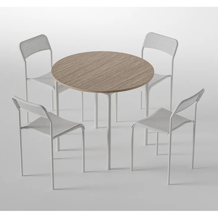 Skye Decor 'Table & Chairs Set 89 - White, Oak' Tisch- und Stuhlset (5-teilig), Weiß / Eiche, 89 x 76 x 89 cm – Bild 7