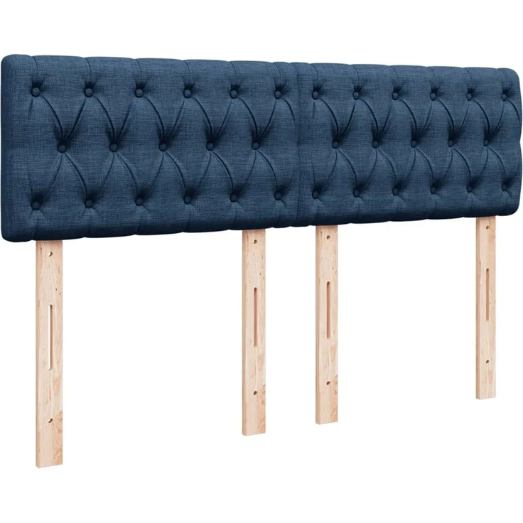 vidaXL Boxspringbett mit Matratze Blau 140x200 cm Stoff 3287492 – Bild 7