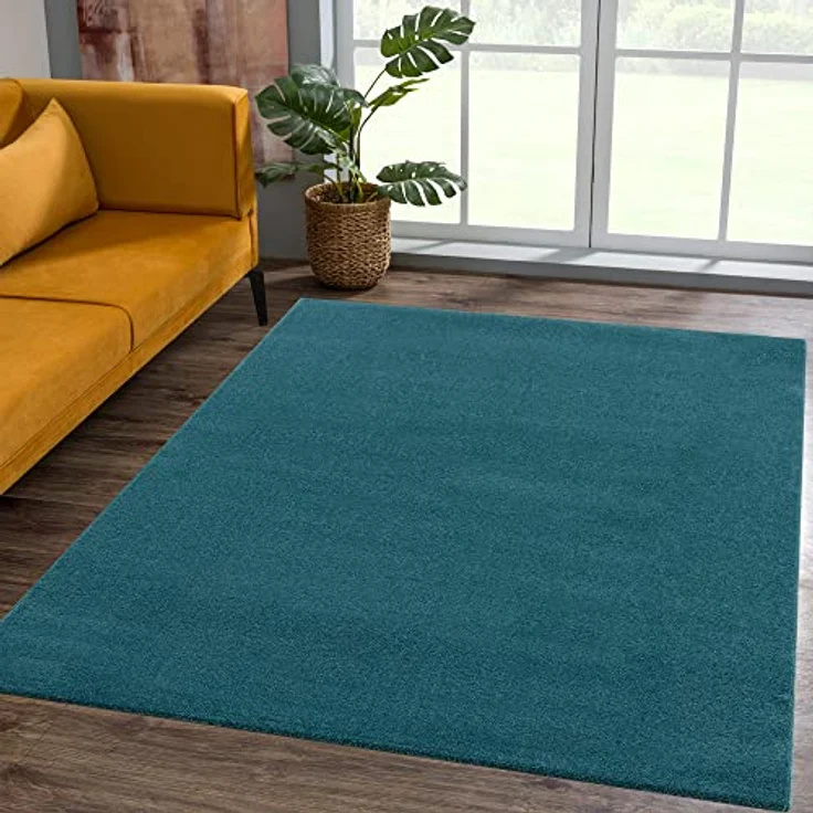 Novel Webteppich Uni, Dunkelblau, rechteckig 80x150 cm, Oeko-Tex® Standard 100, pflegeleicht, aus 100% Polypropylen – Bild 1