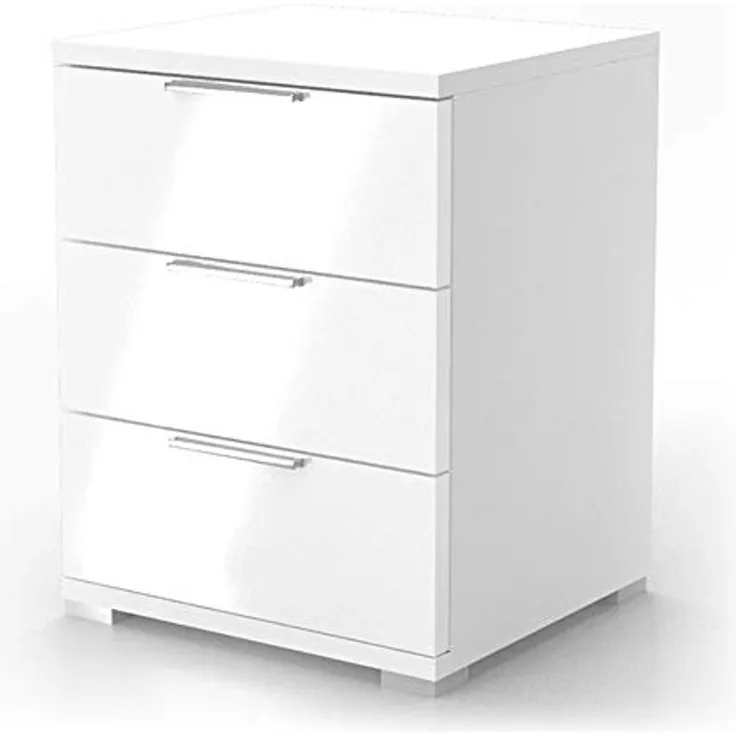 Vicco Nachttisch Weiß Hochglanz 46.2 x 60.5 cm, Florenz