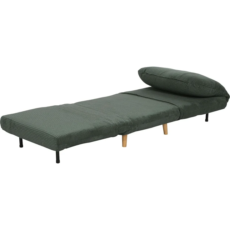 JARDJ 2-in-1 Schlafsessel Gästebett, verstellbare Kopfstütze Cord-Optik 82 cm x 87 cm x 89 cm Grün – Bild 2