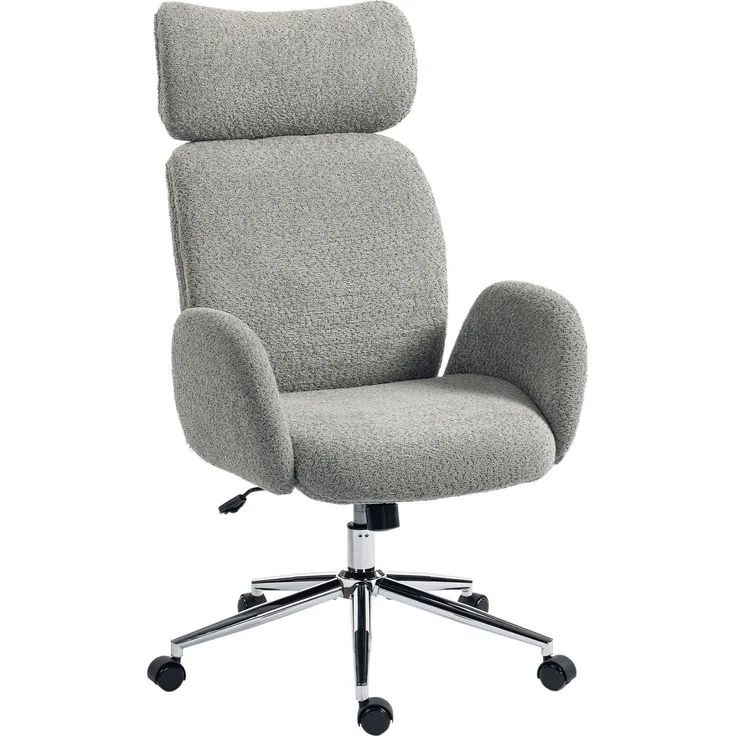 MELAYR, Bürostuhl mit verstellbarer Kopfstütze, ergonomischer Schreibtischstuhl, 75 x 65 x 123 cm, Dunkelgrau