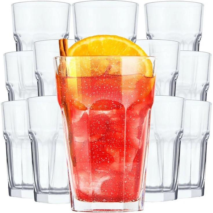 KONZEPT Gläser-Set Wassergläser Set 320ml Transparent - Trinkgläser, 12-tlg, Set Gläser für Wasser, Saft und Cocktails – Bild 1