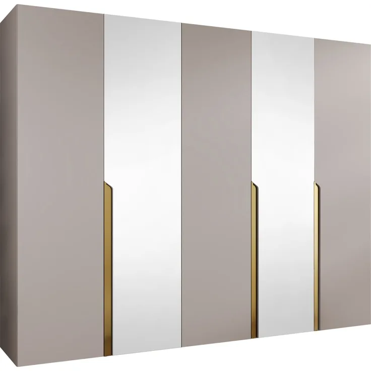 Kleiderschrank Veluna II 250 (Farbe: Cashmere / Cashmere + Gold)