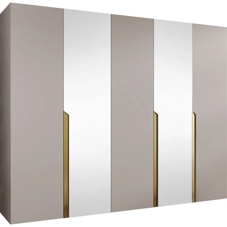 Kleiderschrank Veluna II 250 (Farbe: Cashmere / Cashmere + Gold) – Bild 1