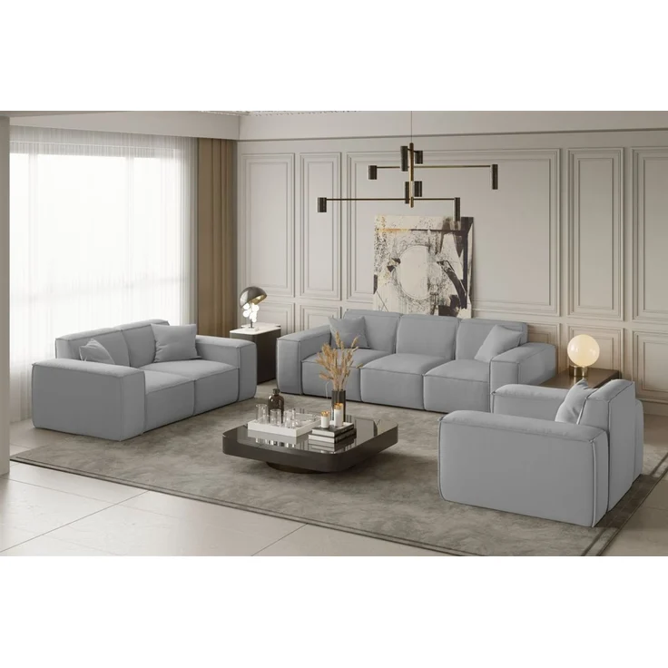 Sessel Designersessel CELES in Stoff Opera Velvet Hellgrau – Bild 2