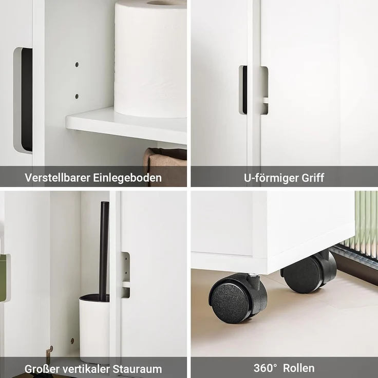 SoBuy Regal BZR31/BZR02, Nischenschrank Badrollwagen Badschrank – Bild 4