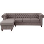Home affaire Chesterfield-Sofa New Castle L-Form, hochwertige Knopfheftung in Chesterfield-Design, B/T/H: 255(171/72)