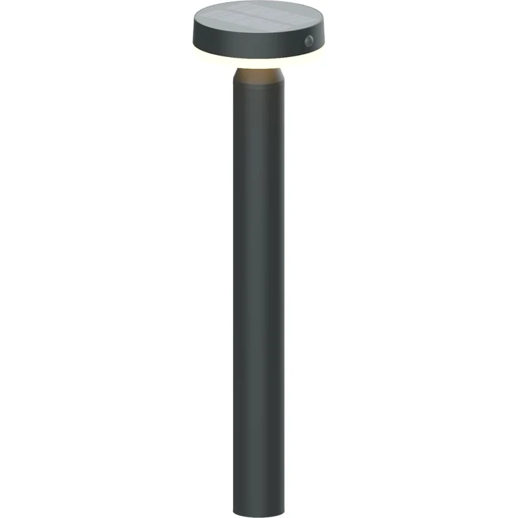 BOLD Solar-Wegeleuchte 50 cm mit Bewegungsmelder, Außenlampe Mit Bewegungsmelder, Solarlampen Für Außen, Infrarot-Sensor 100° 2-6m, Solar & USB, IP44 Wetterfest, 3000K Warmweiß, Gun Grey