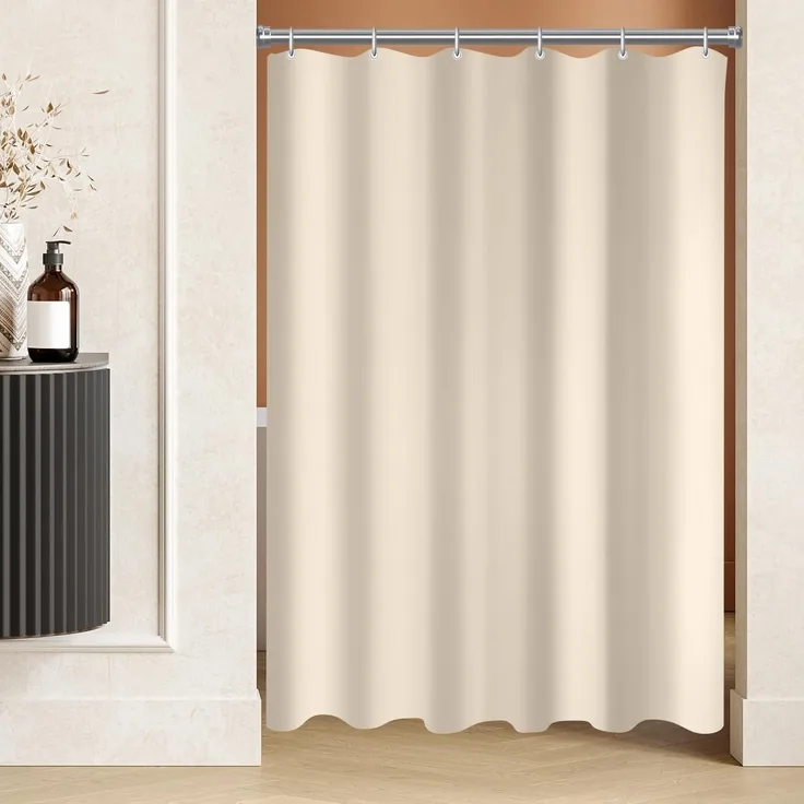 Duschvorhang 90x90cm Beige Antischimmel Polyester Badevorhang 1er Pack