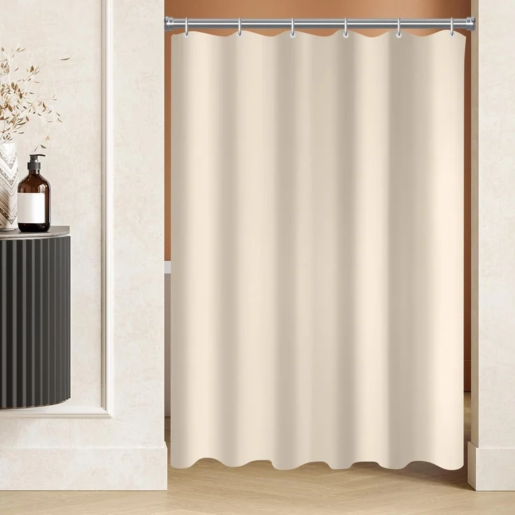 Duschvorhang 90x90cm Beige Antischimmel Polyester Badevorhang 1er Pack – Bild 1