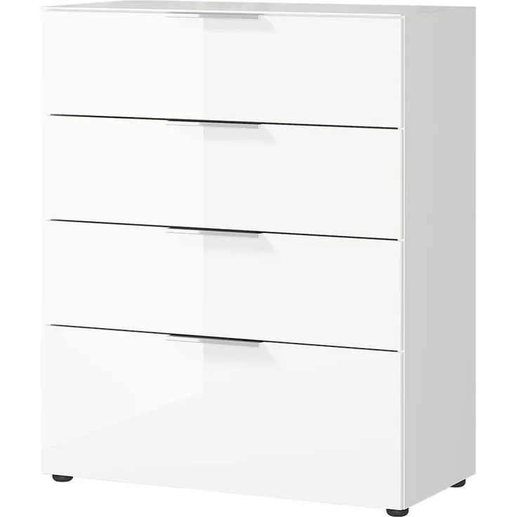 Kommode Owingen / Oakland, Glas, Holzwerkstoff, Weiß, 83 x 102 x 42 cm