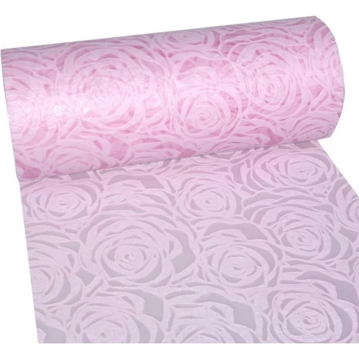 Deko AS Tischläufer Dekoflor® Tischläufer Rosenmuster - 300mm - 5m - rosa - wasserabweise (1-tlg, 1 Rolle Tischläufer), Strapazierfähig – Bild 2