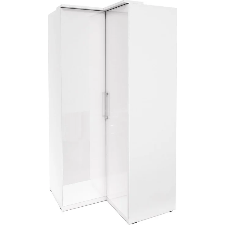 Lomadox Kleiderschrank OLMO-83 weiß mit Fronten in Hochglanz weiß 109/217/63 cm – Bild 2