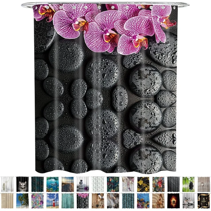 Sanilo Duschvorhang 180 x 200 cm, viele schöne Duschvorhänge zur Auswahl Breite 180 cm, 100% wasserdicht, Anti-Schimmel-Effekt, hochwertige Qualität – Bild 1