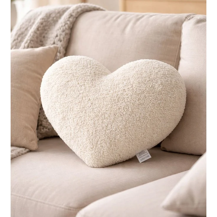BABEES Dekokissen DEKOKISSEN Boucle Kuschelkissen Herz Wolke GROß 40x25, XXL 60x35 cm, Deko Kissen Geschenk Baby Kinderzimmer Weihnachten Babyshower – Bild 5