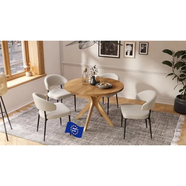 designimpex Esstisch Design Esstisch Renzo rund Esszimmer Tisch oval Echtholzfurnier, Esstisch, Esszimmertisch, Tisch, Ausziehtisch, Küchentisch, Esszimmer – Bild 1