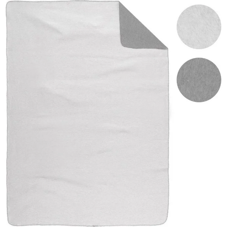 biberna Melange Wohndecke 1 x 150 x 200 cm UNI, kitt, 1 x 150 x 200 cm, grau – Bild 2