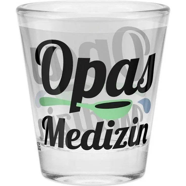 Schnapsglas Shot Stamper Lustiges Motiv Geschenk Sheepworld Opas Medizin 045010