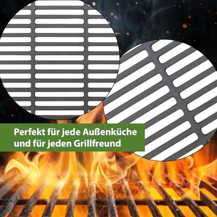 Grillrost 38x29cm rechteckig emailliert Rost Grillgitter Gusseisen Grillplatte – Bild 7