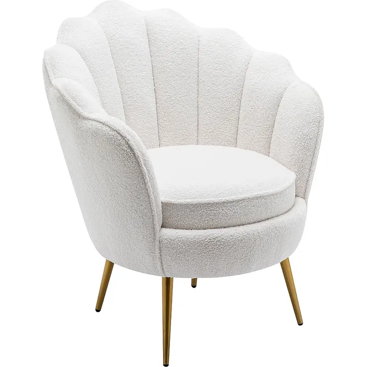 Vente-unique - LALEA - Sessel mit gerader Rückenlehne - Metall - Weiß - 76 x 73 x 88 cm
