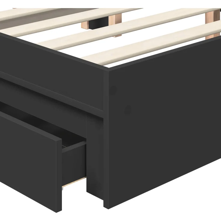 vidaXL Aufbewahrungsbett Schwarz 150 x 200 cm Holzwerkstoff 3411195 – Bild 10