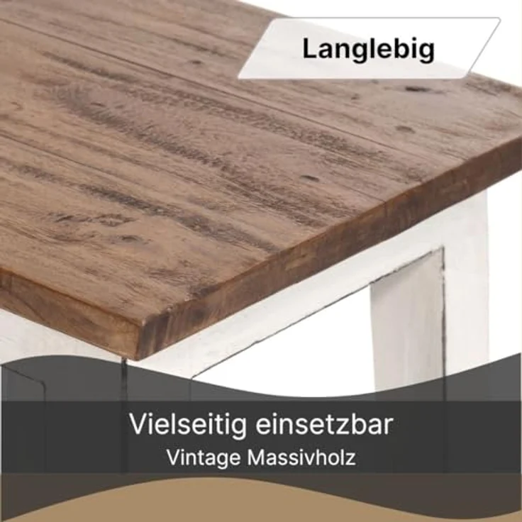 DESIGN DELIGHTS Hocker Sitzhocker MADERO, 48x30cm(HxB) Altholz Holzhocker, massivholz Hocker – Bild 7