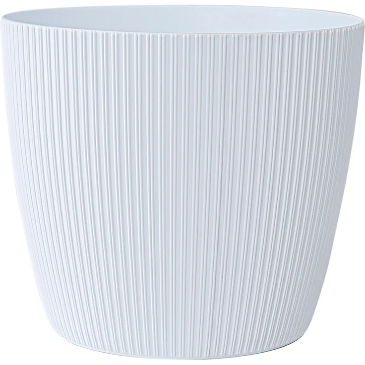 KONZEPT Blumentopf groß, gerillte Struktur 26/30cm, Übertöpfe für Zimmerpflanzen, aus Kunststoff ideal für Wohnzimmer, Küche und Balkon – Bild 1