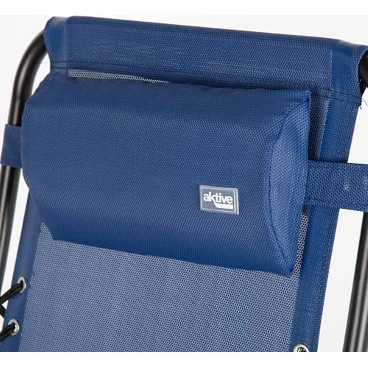 AKTIVE Klappstuhl, Zero Gravity, blau, mit Kissen und Fußstütze, bequem und robust, kippsicher, Stahl und Textilen, max. 110 kg, Garten, Camping, zusammenklappbare Liegestühle für den Außenbereich – Bild 6