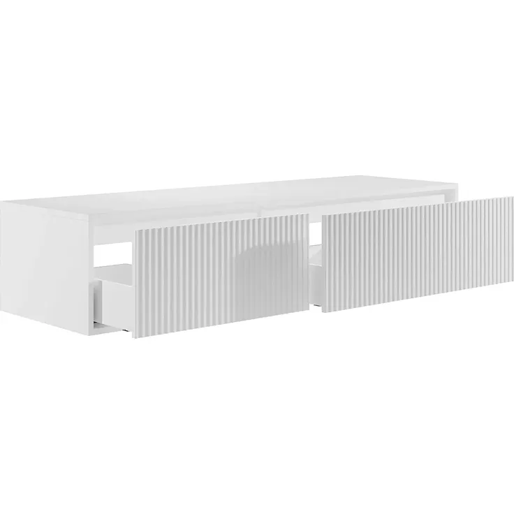 Vente-unique - ARNEGA Waschbeckenmöbel Holz, Platte Weiß - B 47 cm x H 32 cm x L 150 cm – Bild 4