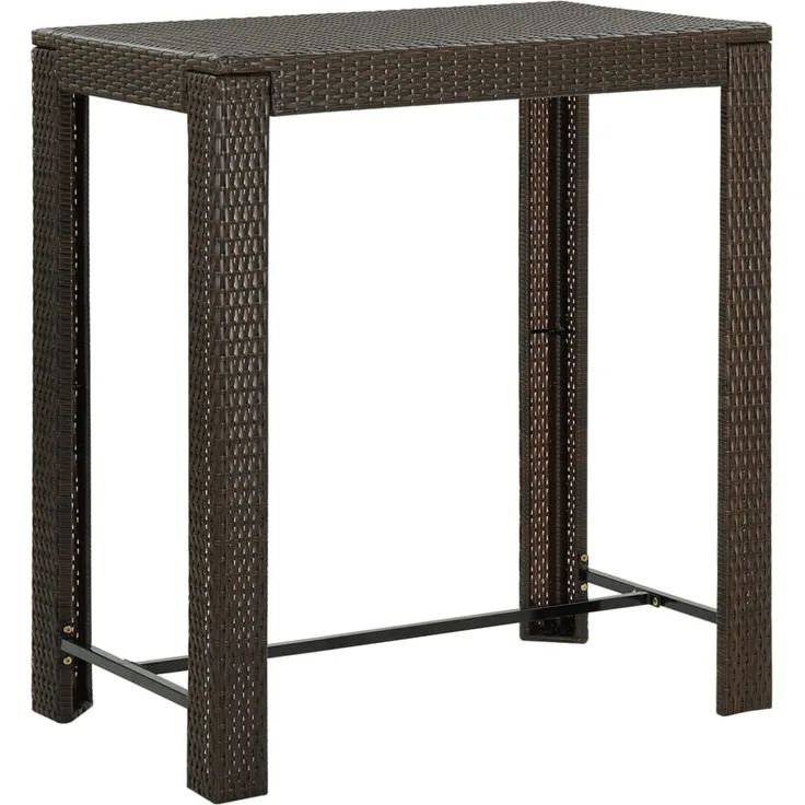 vidaXL Garten-Bartisch Braun 100x60,5x110,5 cm Poly Rattan 45873