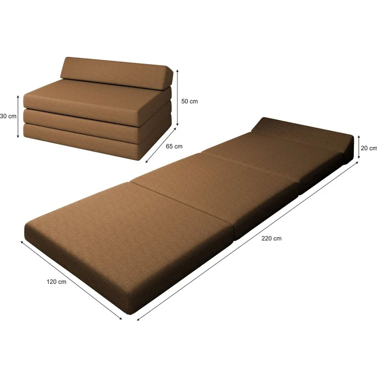 Klappmatratze Premium Klappmatratze mit Kopfteil, sunnypillow,. – Bild 3